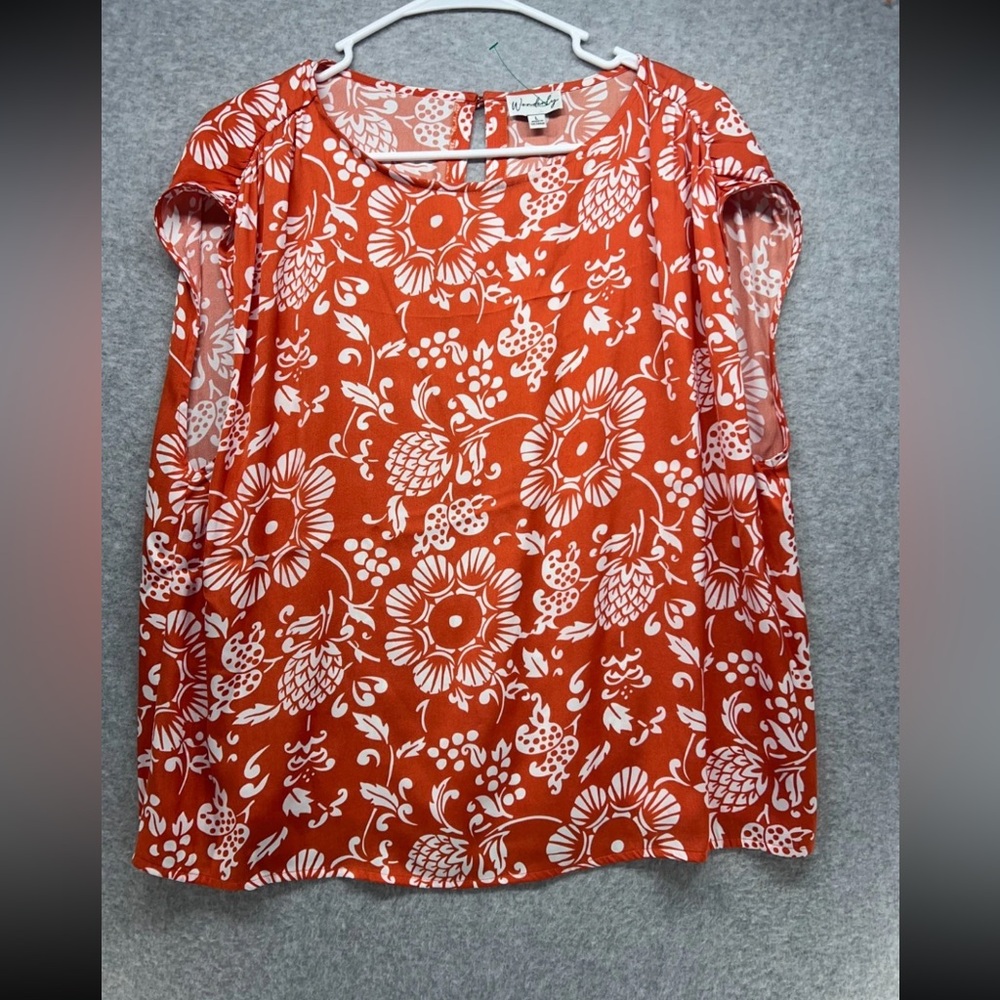 Wonderly Orange Floral Blouse
